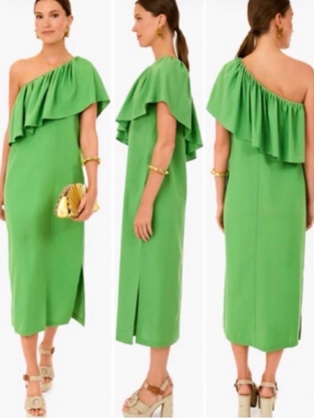 Tuckernuck Pomander Place Twist Of Lime Florencia One Shoulder Dress Size L